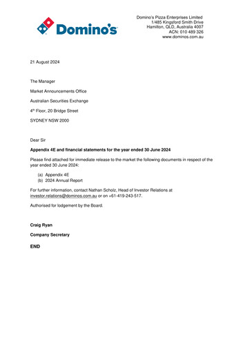 Thumbnail Domino's Pizza Enterprises (Australia) Annual Report 2024