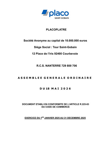 Thumbnail Placoplatre Financial Report 2025