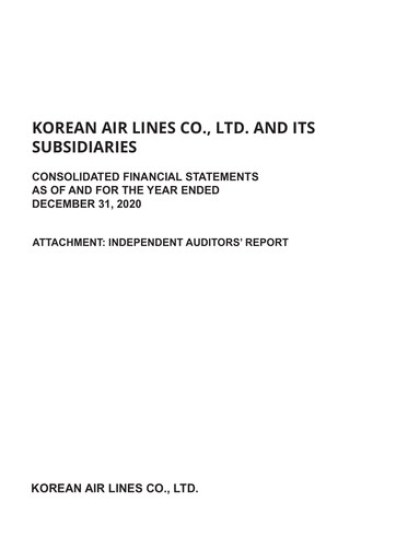 Thumbnail Korean Air Lines Financial Statement 2020