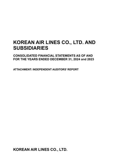 Thumbnail Korean Air Lines Financial Statement 2023-2024