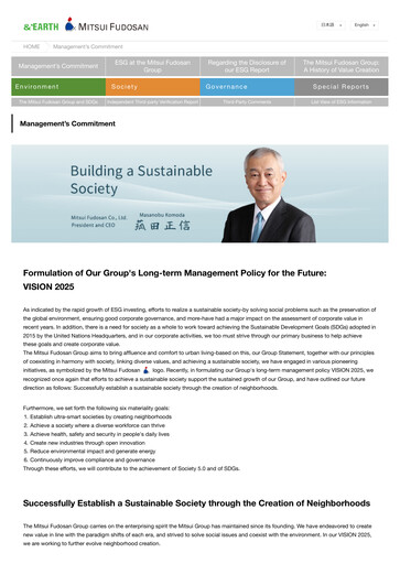 Thumbnail Mitsui Fudosan ESG Report 2018