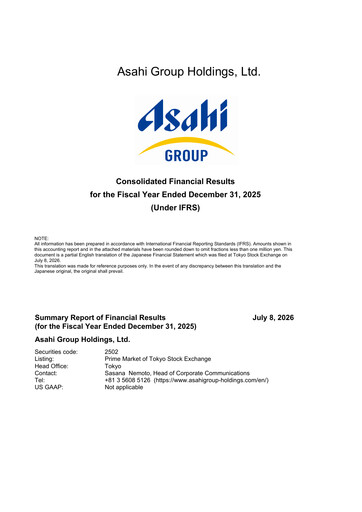 Thumbnail Asahi Group Financial Statement 2025