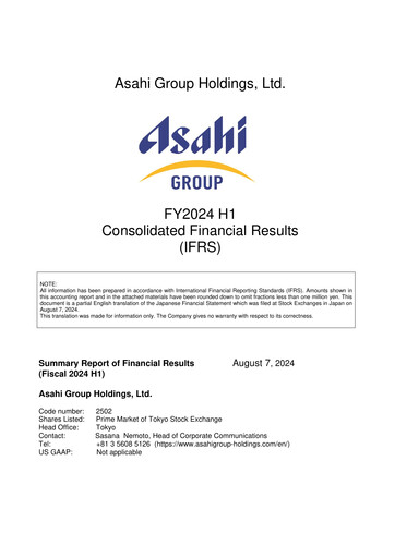 Miniature Asahi Group Rapport semestriel 2024-h1