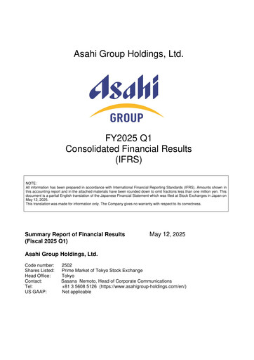 Thumbnail Asahi Group Quarterly Report 2025-q1