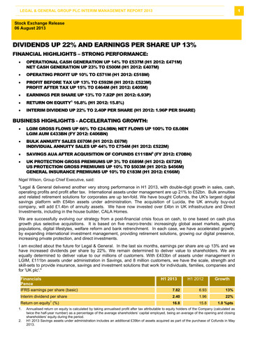 Thumbnail Legal & General Half-year Report 2013