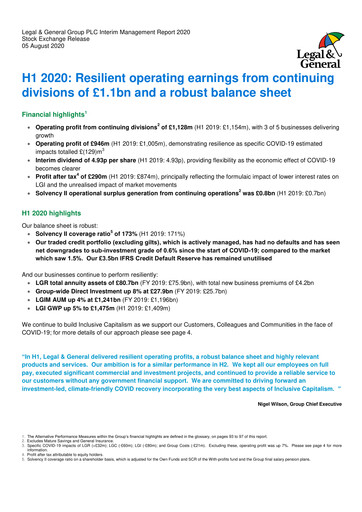Thumbnail Legal & General Half-year Report 2020