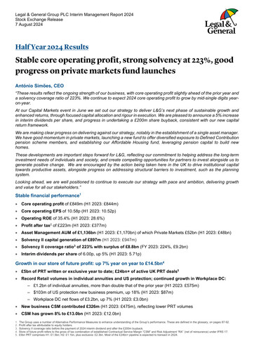 Thumbnail Legal & General Half-year Report 2024