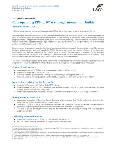 Thumbnail Legal & General Half-year Report 2025
