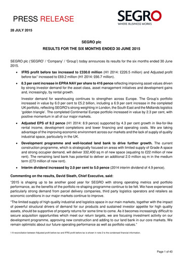 Thumbnail SEGRO Half-year Report 2015-h1