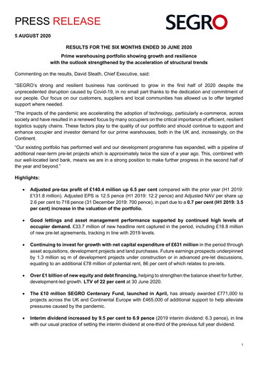 Thumbnail SEGRO Half-year Report 2020-h1