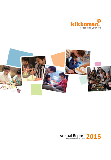 Thumbnail Kikkoman Annual Report 2016