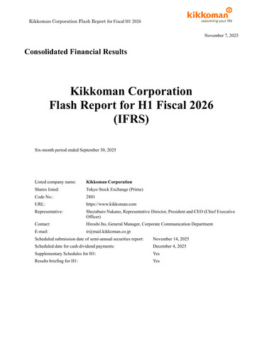 Thumbnail Kikkoman Half-year Report 2026-h1