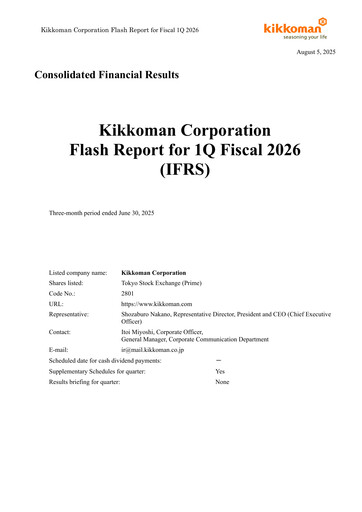 Thumbnail Kikkoman Quarterly Report 2026-q1