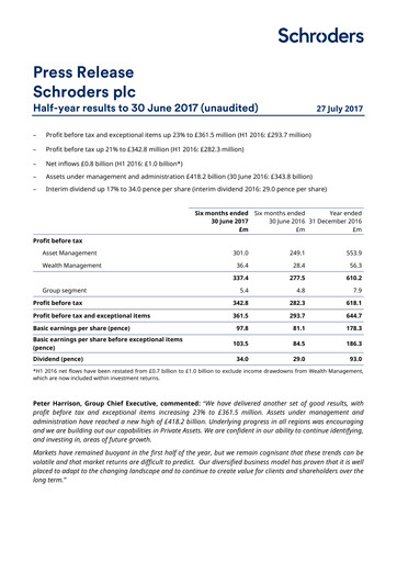 Thumbnail Schroders Half-year Report 2017-h1