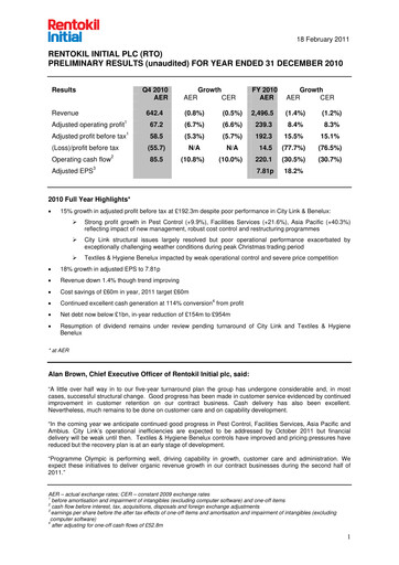 Thumbnail Rentokil Initial Financial Report 2010
