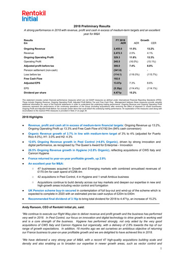 Thumbnail Rentokil Initial Financial Report 2018