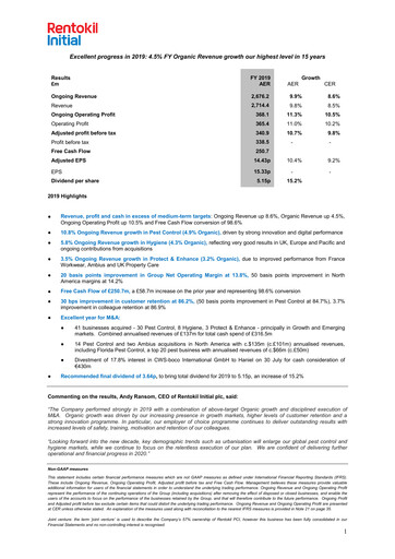Thumbnail Rentokil Initial Financial Report 2019
