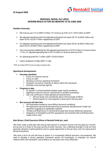 Thumbnail Rentokil Initial Half-year Report 2008