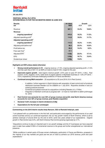 Thumbnail Rentokil Initial Half-year Report 2016