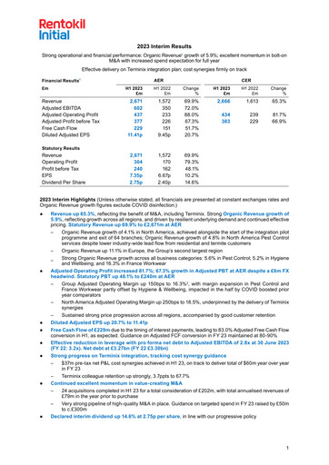 Thumbnail Rentokil Initial Half-year Report 2023