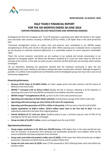 Miniature Antofagasta Rapport semestriel 2016