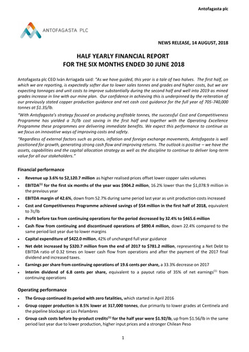 Miniature Antofagasta Rapport semestriel 2018
