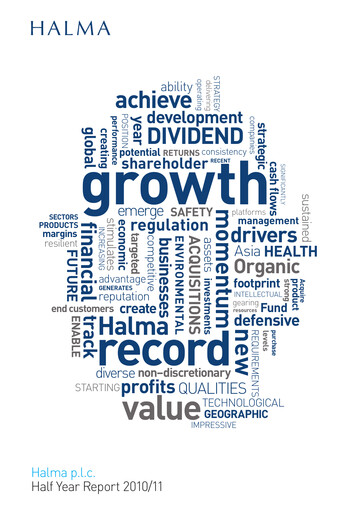 Thumbnail Halma Half-year Report 2010-h1