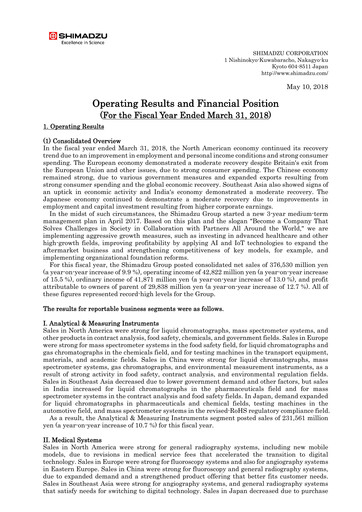 Thumbnail Shimadzu Financial Statement fy2017