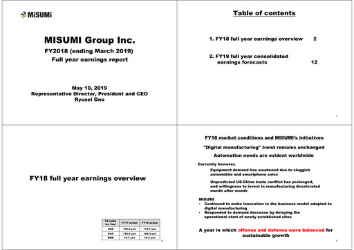 Thumbnail MISUMI Group Financial Report 2018