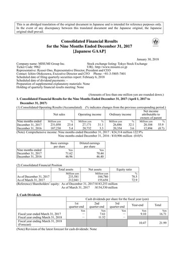 Thumbnail MISUMI Group Quarterly Report 2017-q3