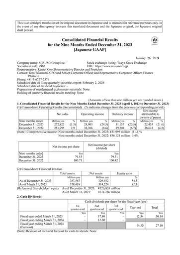 Thumbnail MISUMI Group Quarterly Report 2023-q3