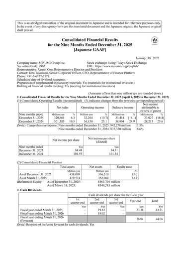 Thumbnail MISUMI Group Quarterly Report 2025-q3