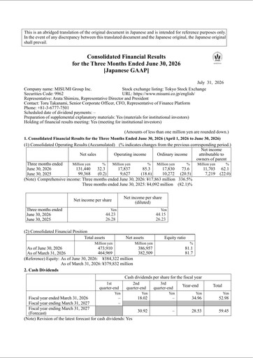 Thumbnail MISUMI Group Quarterly Report 2026-q1