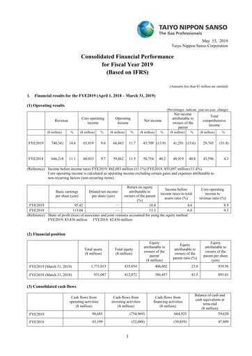 Miniature Nippon Sanso Rapport financier 2019