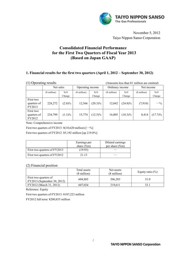 Miniature Nippon Sanso Rapport semestriel 2013-h1