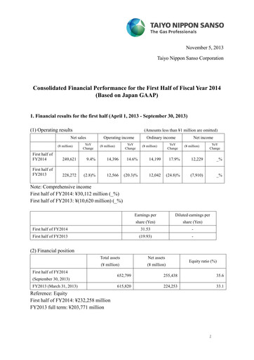 Miniature Nippon Sanso Rapport semestriel 2014-h1