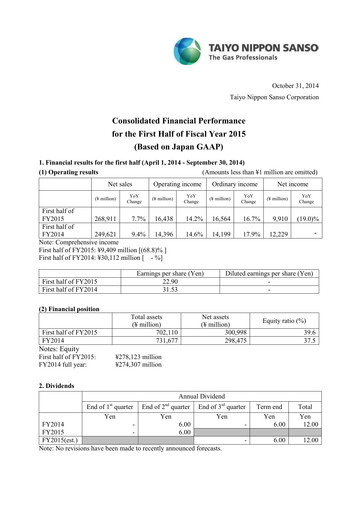 Miniature Nippon Sanso Rapport semestriel 2015-h1