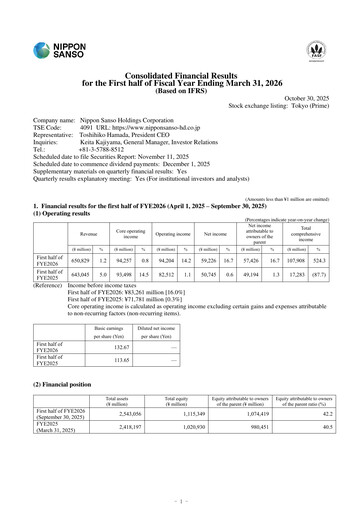 Miniature Nippon Sanso Rapport semestriel 2026-h1
