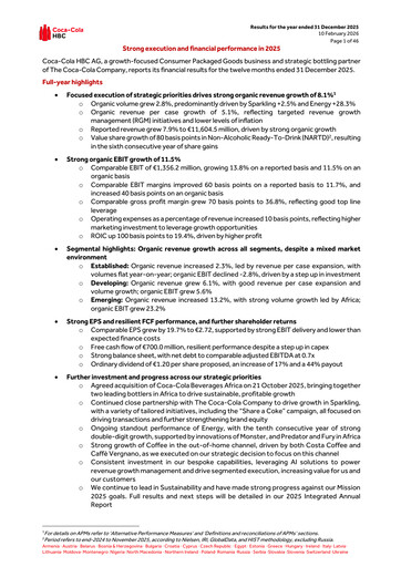 Thumbnail Coca-Cola HBC Financial Report 2025