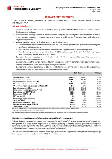 Thumbnail Coca-Cola HBC Half-year Report 2017-h1