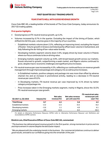 Thumbnail Coca-Cola HBC Quarterly Report 2017-q1