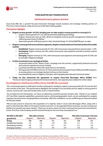 Thumbnail Coca-Cola HBC Quarterly Report 2025-q3