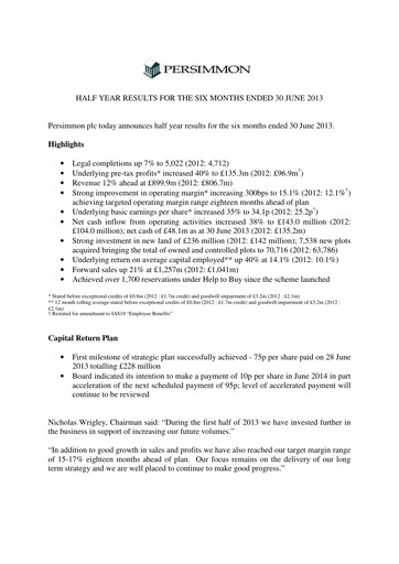 Thumbnail Persimmon Half-year Report 2013-h1