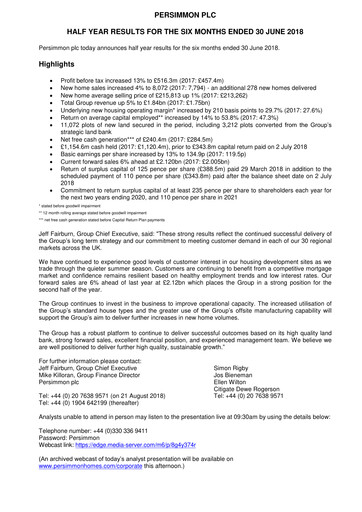 Thumbnail Persimmon Half-year Report 2018-h1
