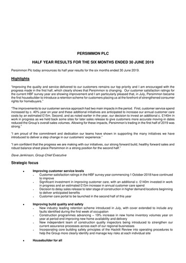 Thumbnail Persimmon Half-year Report 2019-h1