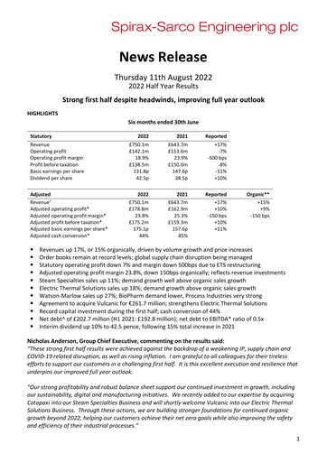 Thumbnail Spirax-Sarco Engineering Half-year Report 2022