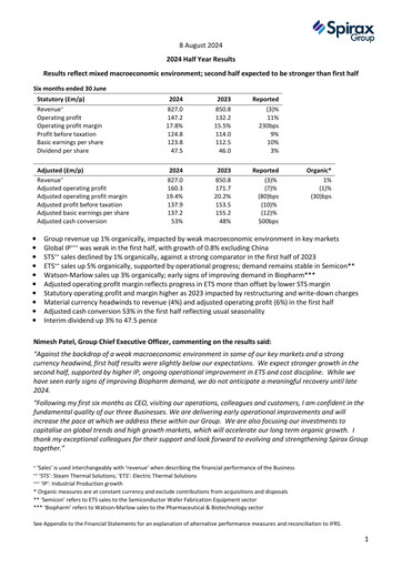 Thumbnail Spirax-Sarco Engineering Half-year Report 2024