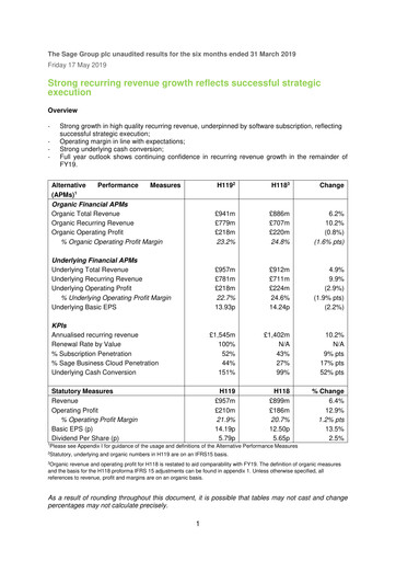 Thumbnail Sage Group
 Half-year Report 2019-h1