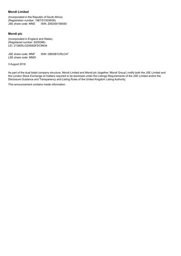 Vorschaubild Mondi
 Halbjahresbericht 2018-h1