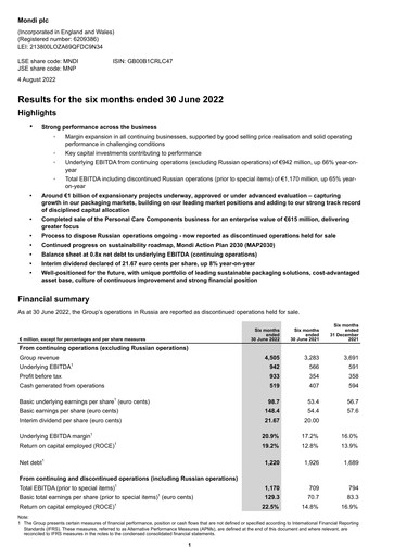 Vorschaubild Mondi
 Halbjahresbericht 2022-h1